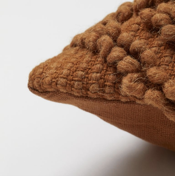 H&M Home Rust Brown Wool-Blend Textured Cushion / Pillow Cover - Picture 2 of 2